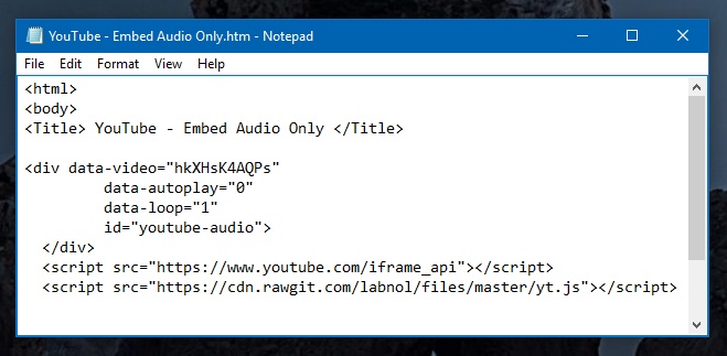 youtube-audio-embed