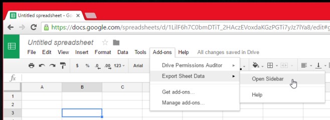 complemento de datos de hoja de exportación