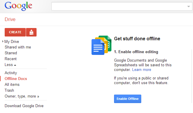 Offline - Google Drive