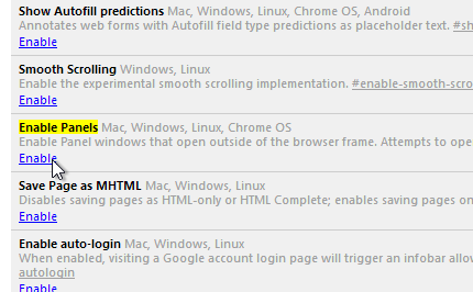 chromeflags # enable-panely - Google Chrome