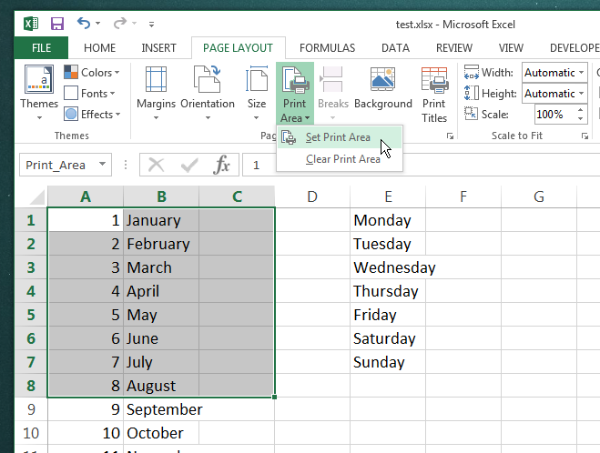 Excel-Druckbereich