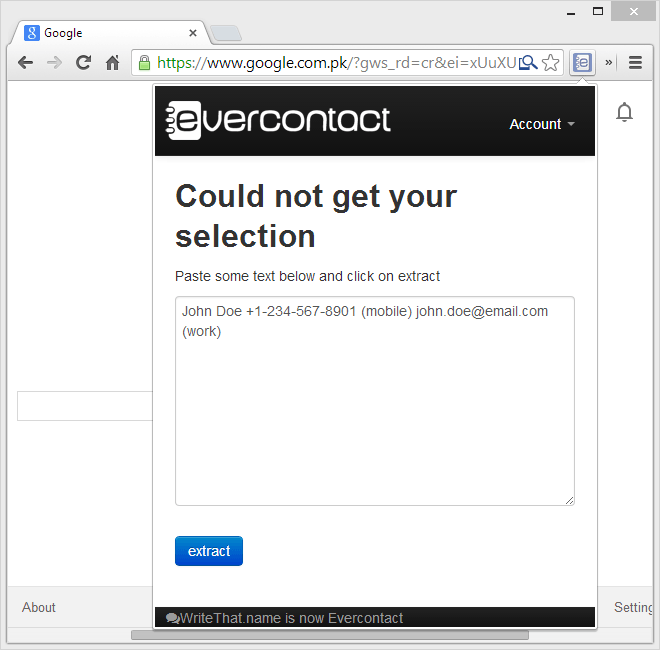 Evercontact for Chrome 3