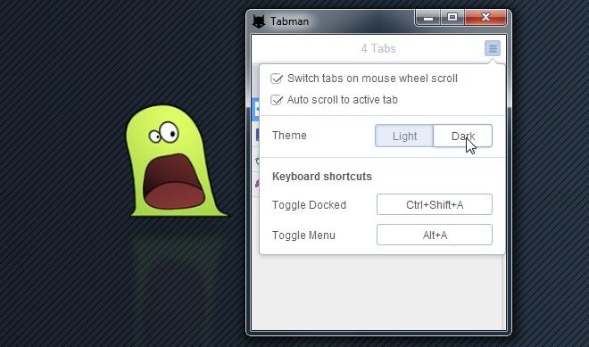 A Tabman Tabs Manager beállításai