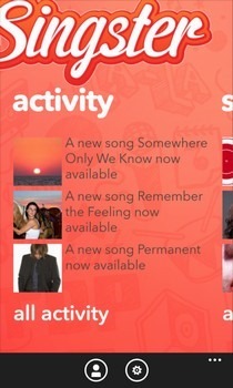 Singster WP8 Activity