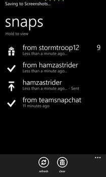 הזנת WP8 של Snapchat (לא רשמית)