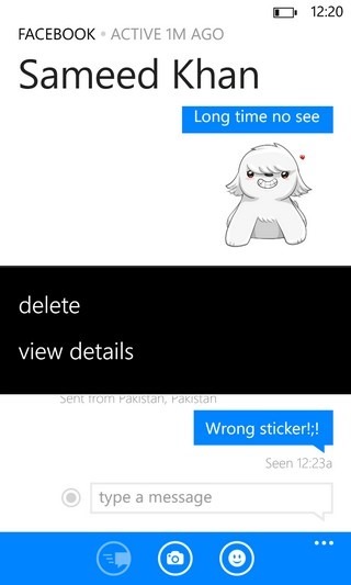 FB Messenger WP8 Thread