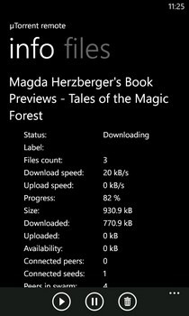 µTorrent Remote WP7 Torrent Info