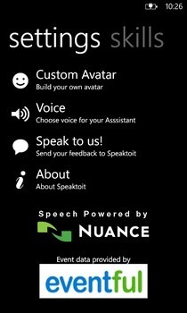 Настройки на Speaktoit Assistant