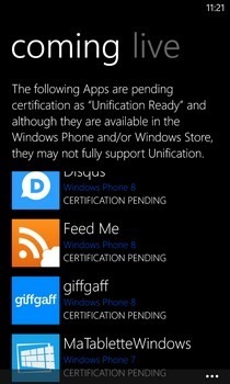 การรวม WP8 แอพที่กำลังจะมา การรวม WP8 แอพที่กำลังจะมา