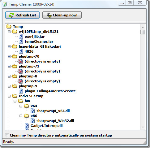 screenshot di Temp Cleaner