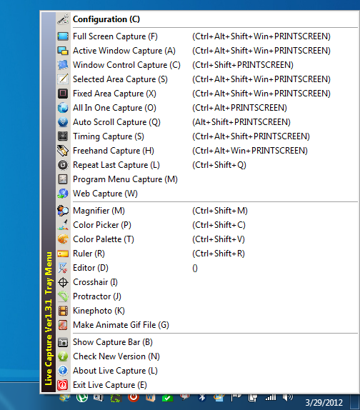 Config-Live-Capture-Benachrichtigungssymbol