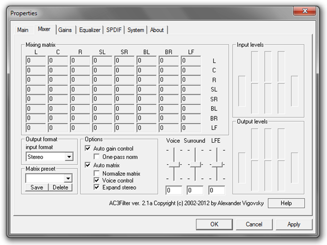 what is ac3 filter configuration