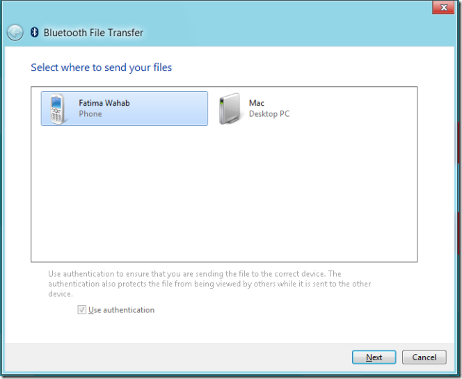 Transferencia de archivos Bluetooth