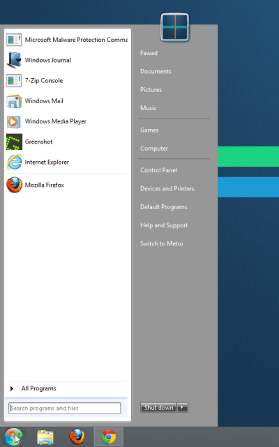 IObit Start Menu 8 Start Menu