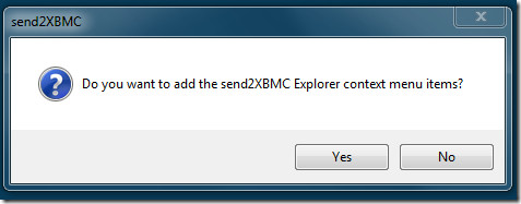 send2xbmc Windows Explorer