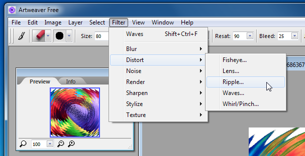 Filtru Artweaver Free