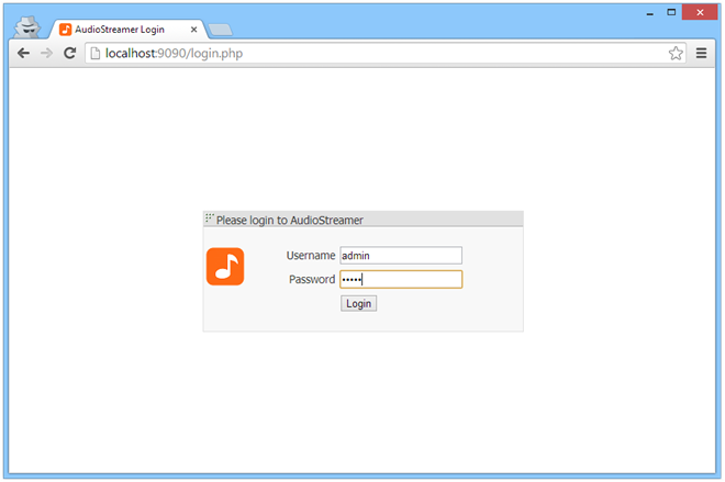 AudioStreamer-login - Google Chrome