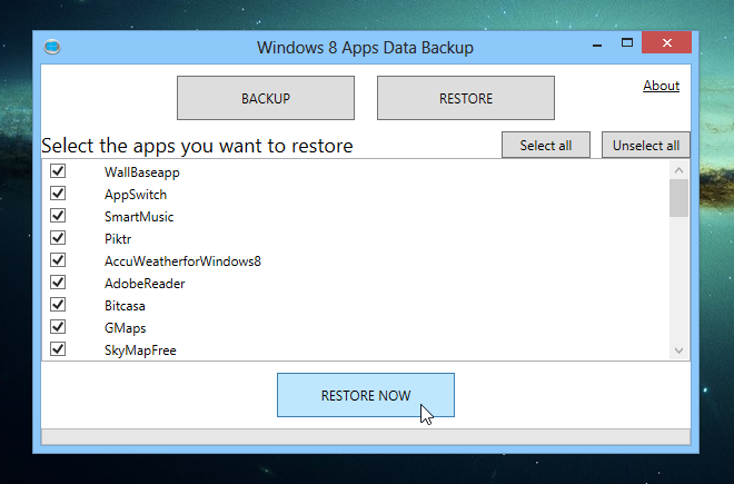 Windows 8 Aplicații Date Backup_Restore