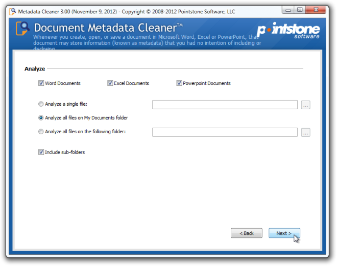 Metadata Cleaner Analyze