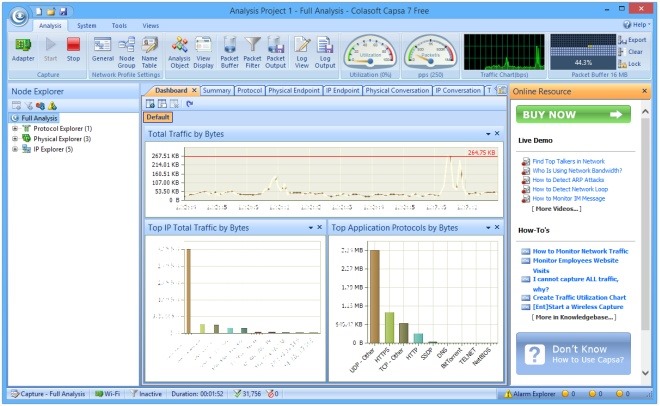 Progetto di analisi 1 - Analisi completa - Colasoft Capsa 7 gratuito