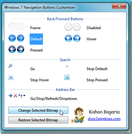 botones de navegación de windows 7