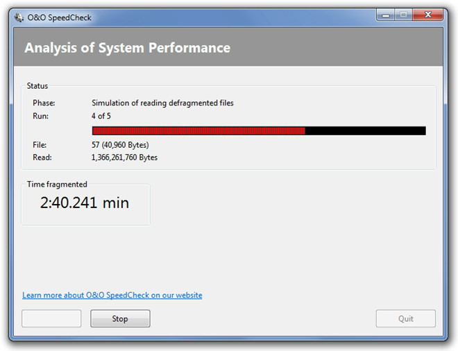 O&O SpeedCheck Fragmented Time