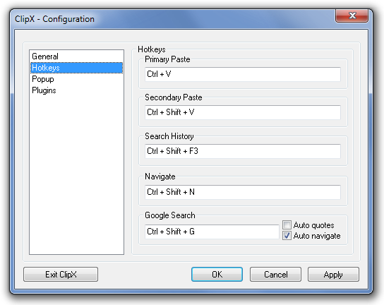 ClipX - Configuración