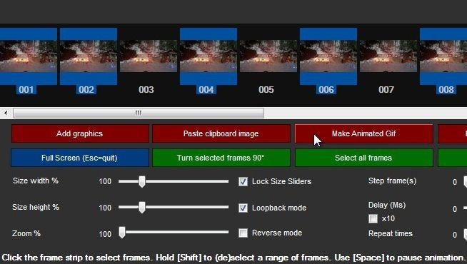 VID_20121215_164545.MP4 - Yakınlaştırma seviyesi% 100 - Boyut 1024 x 576 - Çıkış boyutu 1024 x 576 - 23/45 kare seçildi, çıktı 46 kare (geri döngü modu)