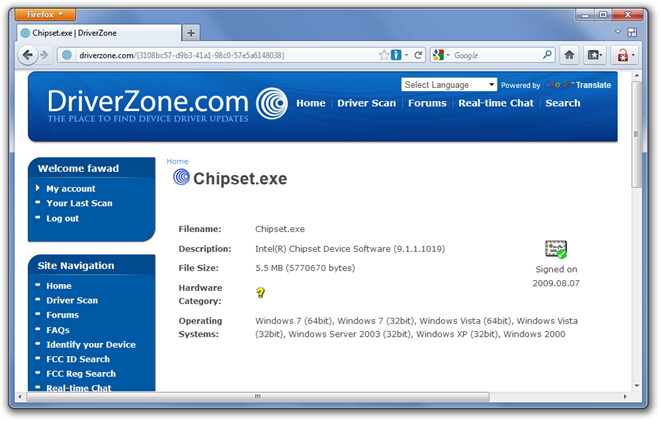 Chipset.exe DriverZone - Mozilla Firefox