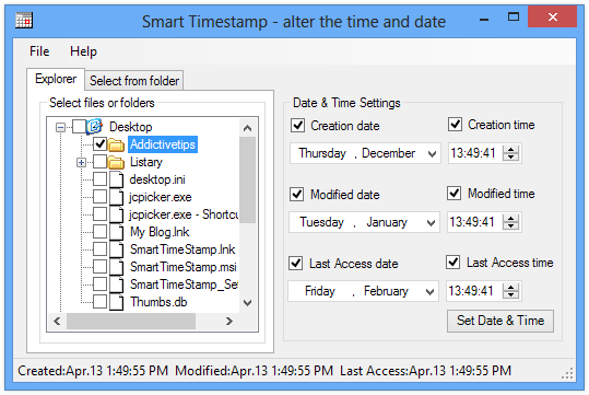 Smart Timestamp - Ändern Sie die Uhrzeit und das Datum