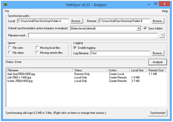 PathSync v0.35 - Analyse