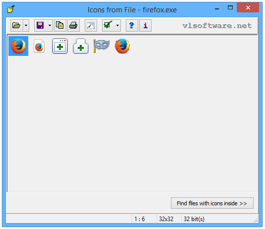 Іконки з файлу - firefox.exe