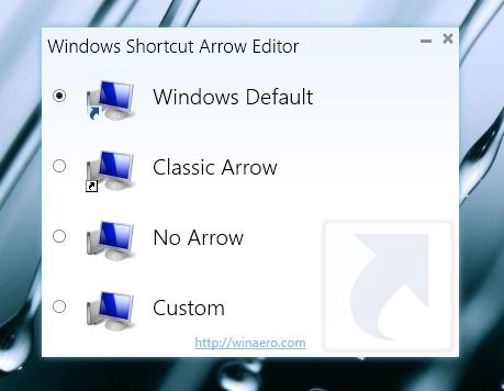 Éditeur de flèches de raccourci Windows Éditeur de flèches de raccourci Windows