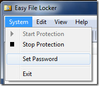 Easy File Locker-menu