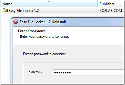 Easy File Locker Uninstall