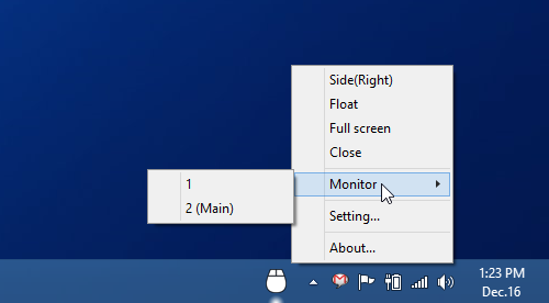 Системний лоток TouchMousePointer Системний лоток TouchMousePointer