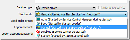 Windows-servicestartläge