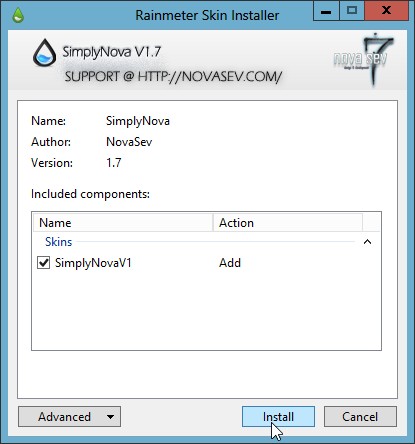 rainmeter skin installer location