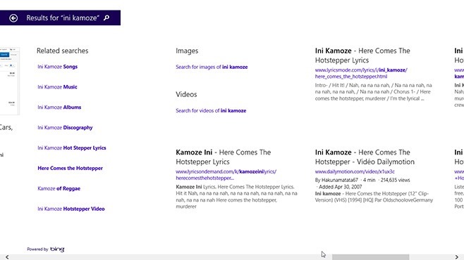 Windows 8.1 Smart Search - výsledky Ini Kamoze 4