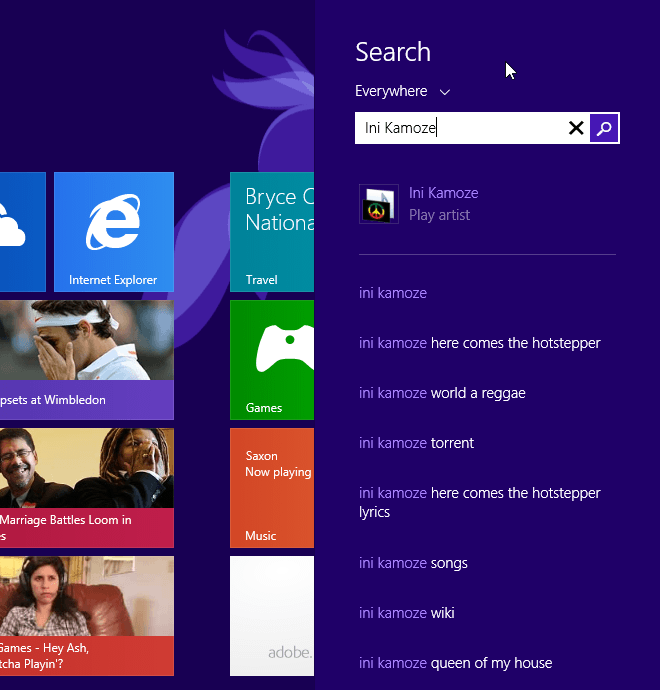 Windows 8.1 Smart Search - Ini Kamoze