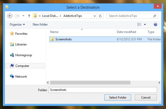 ภาพหน้าจอของโฟลเดอร์ Windows 8_Step 3