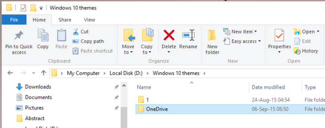 onedrive живеене папка