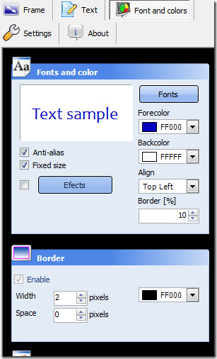 Wählen Sie Schrift und Farben