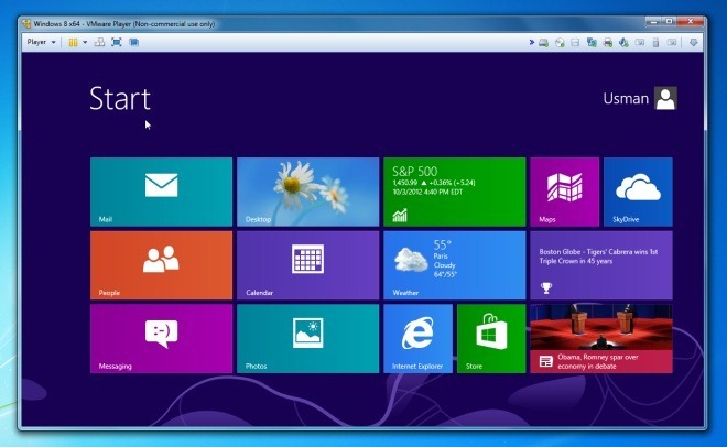 1 vmware плейър Windows 8 