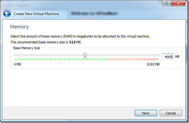 criar nova memória virtual