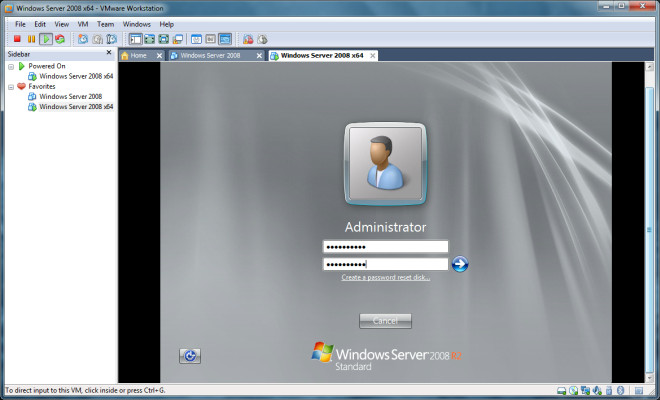 Windows Server 2008 x64-Anmeldung