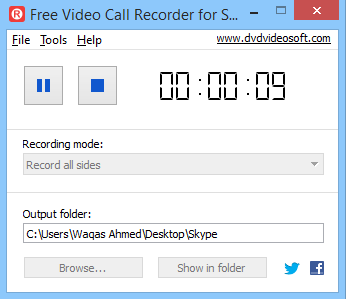 Skype_Record için Ücretsiz Görüntülü Arama Kaydedici