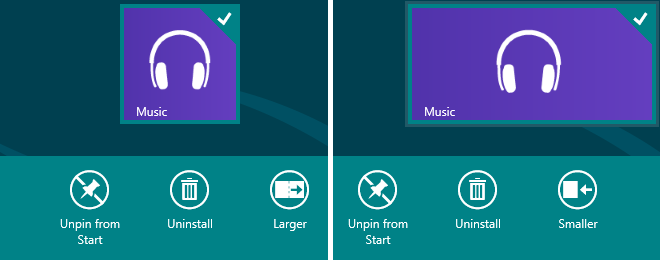 Windows 8 Små og store musikfliser