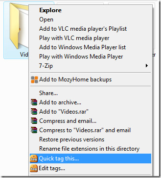 Quick Tag Windows Explorer