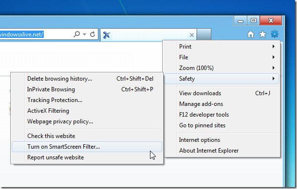 IE SmartScreen Filter